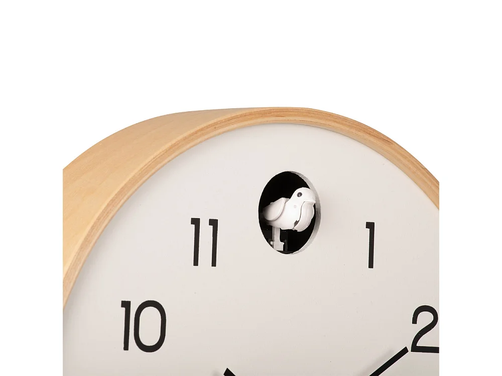 Natural Cuckoo - Horloge murale ronde ø31,5cm - Blanc