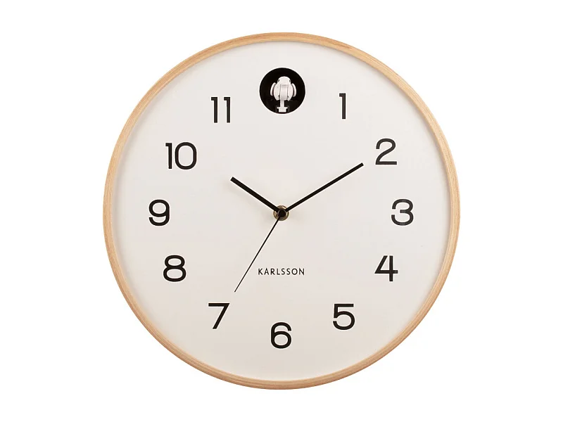 Natural Cuckoo - Horloge murale ronde ø31,5cm - Blanc