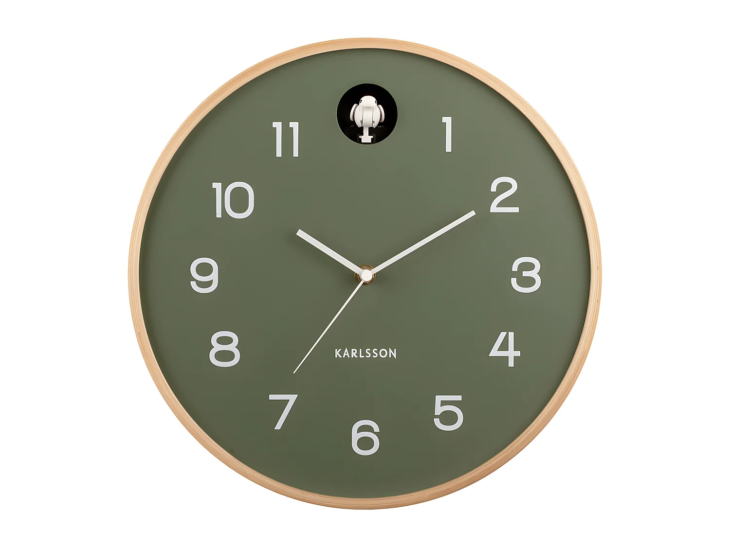 Natural Cuckoo - Horloge murale ronde ø31,5cm - Vert