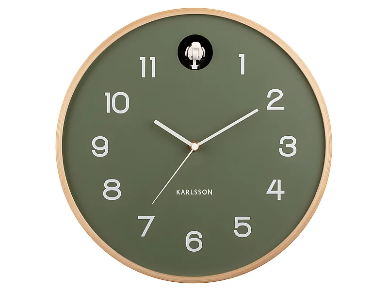 Natural Cuckoo - Horloge murale ronde ø31,5cm - Vert