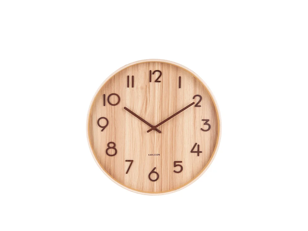 Pure - Horloge murale ronde en bois ø60cm - Couleur - Bois clair