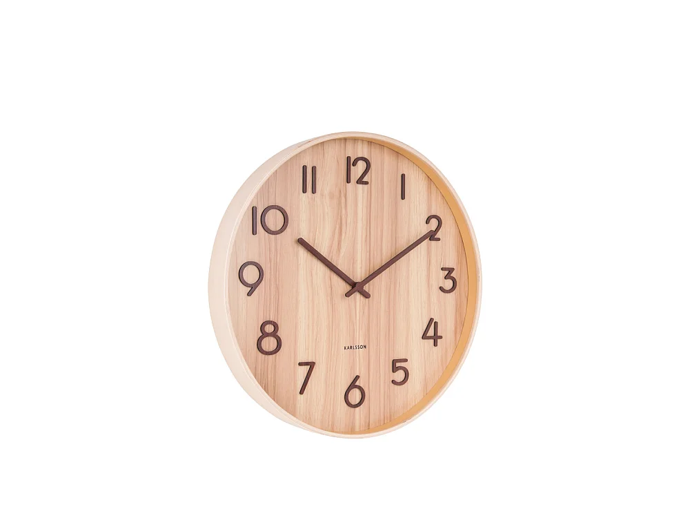 Wanduhr Pure Large - Helles Holz - Ø60cm