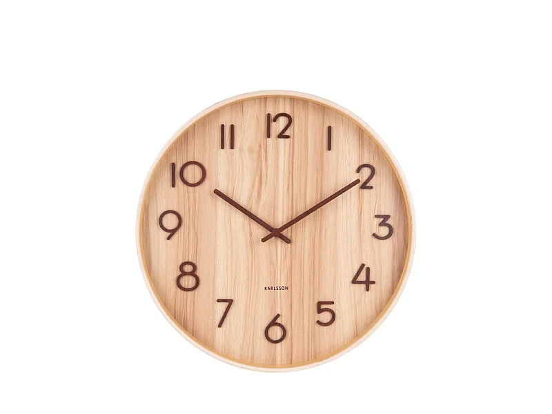 Wanduhr Pure Large - Helles Holz - Ø60cm