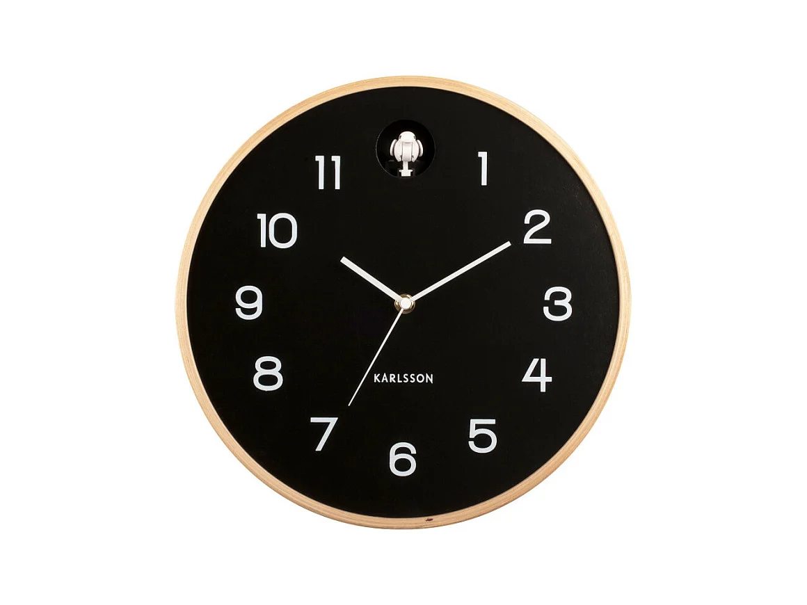 Natural Cuckoo - Horloge murale ronde ø31,5cm - Noir