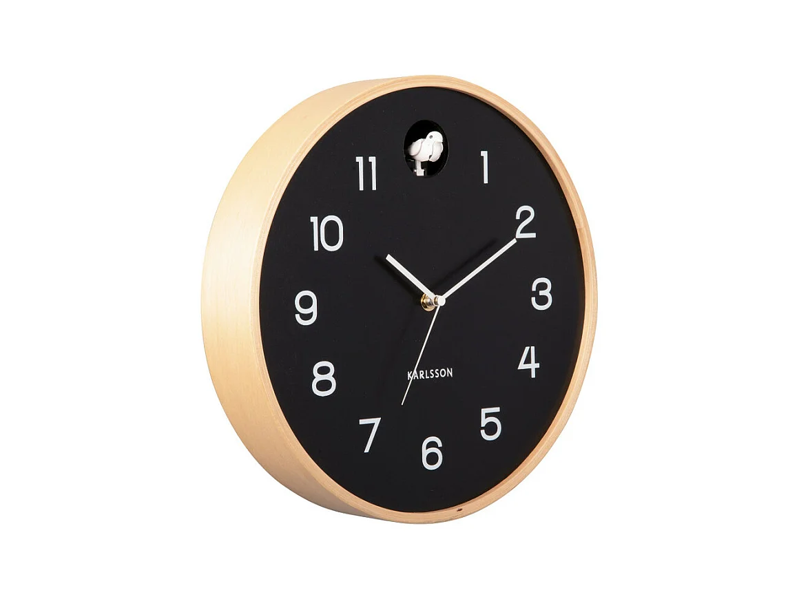 Wanduhr Natural Cuckoo - Schwarz - Ø31,5cm