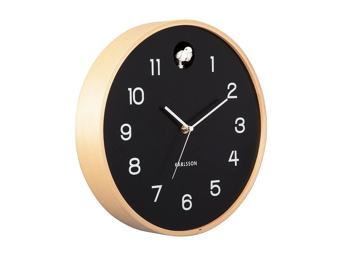 Natural Cuckoo - Horloge murale ronde ø31,5cm - Noir