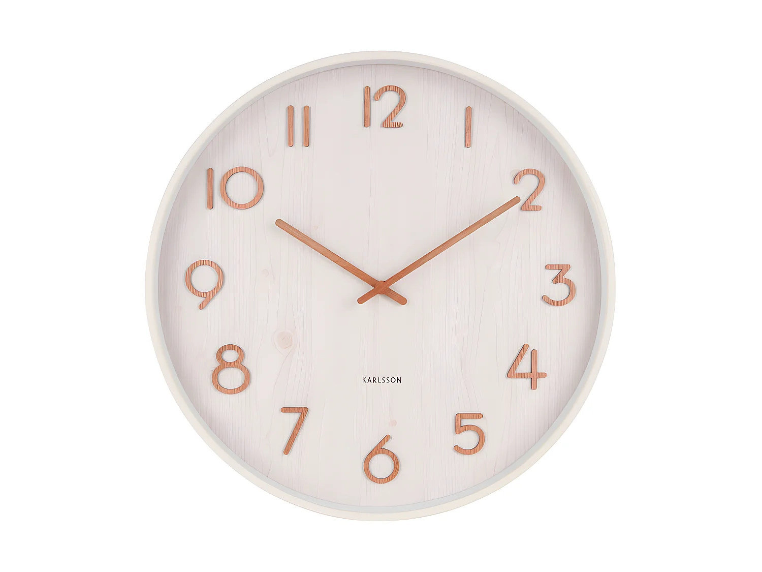 Pure - Horloge murale ronde en bois ø60cm : Couleur - Blanc