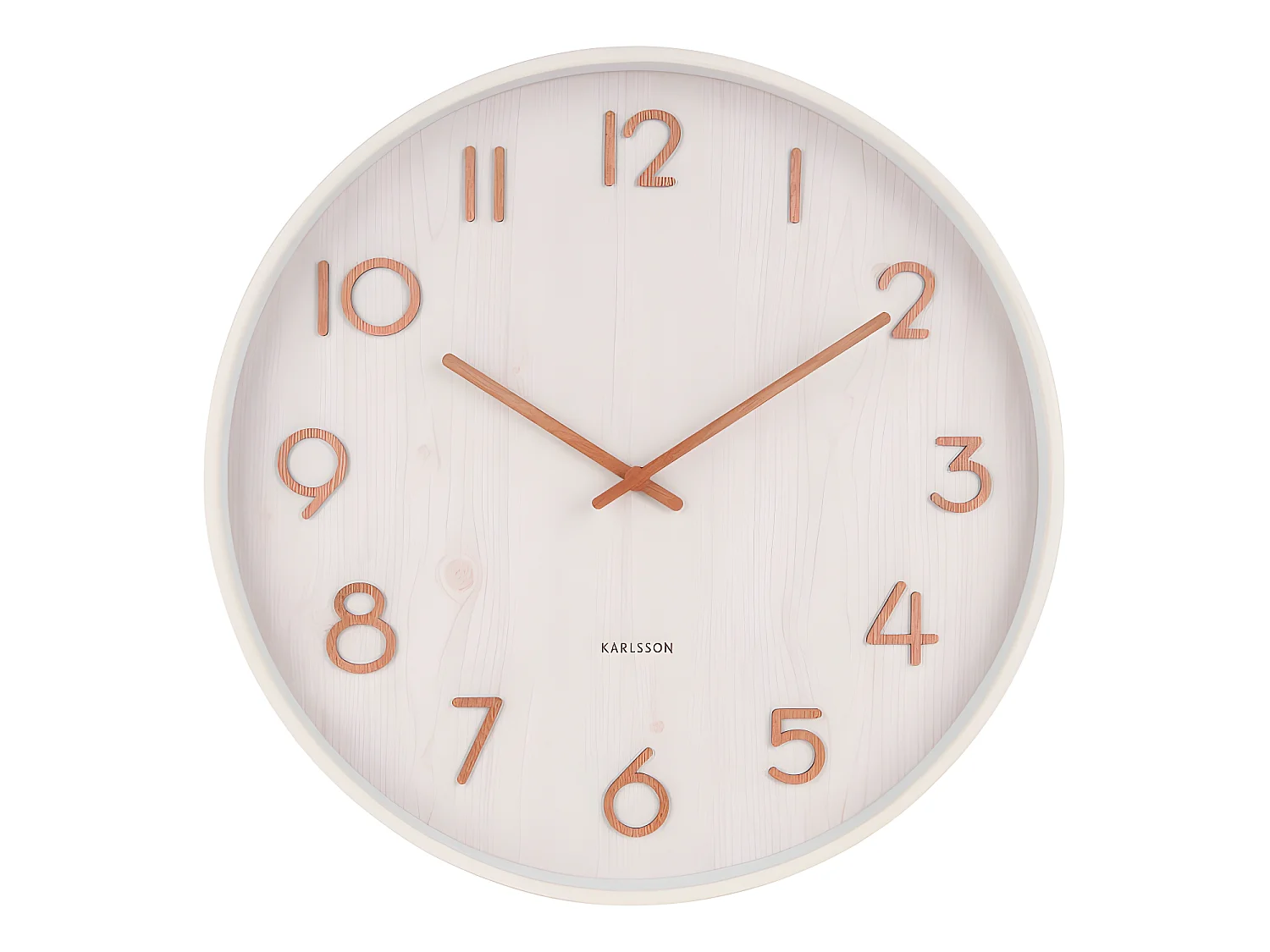 Pure - Horloge murale ronde en bois ø60cm : Couleur - Blanc