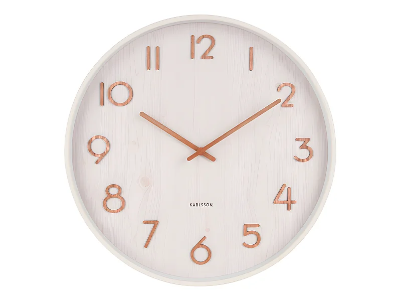 Pure - Horloge murale ronde en bois ø60cm : Couleur - Blanc