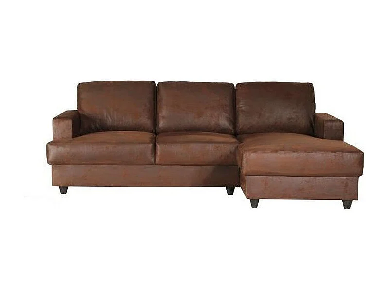 Hoekbank 4-zits Vintage Bruin Hedendaags - 100% Polyester Stof - Massief Grenen Structuur - Comfortabel en Elegant