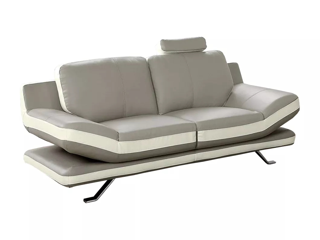 Kauf Unique Ledersofa 2-Sitzer LATIKA - Beige & Elfenbein