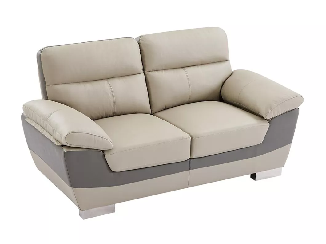 Kauf Unique Ledersofa 2-Sitzer - Taupe - FRANCESCA