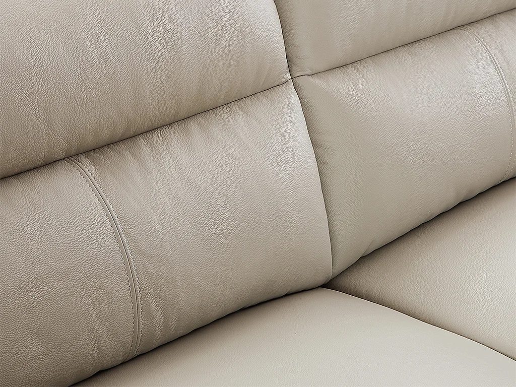 Sofá 2 plazas de piel FRANCESCA - Bicolor antracita y gris