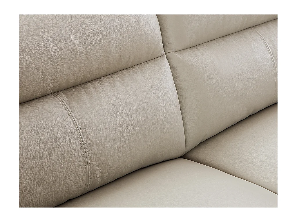 Ledersofa 3-Sitzer - Taupe - FRANCESCA