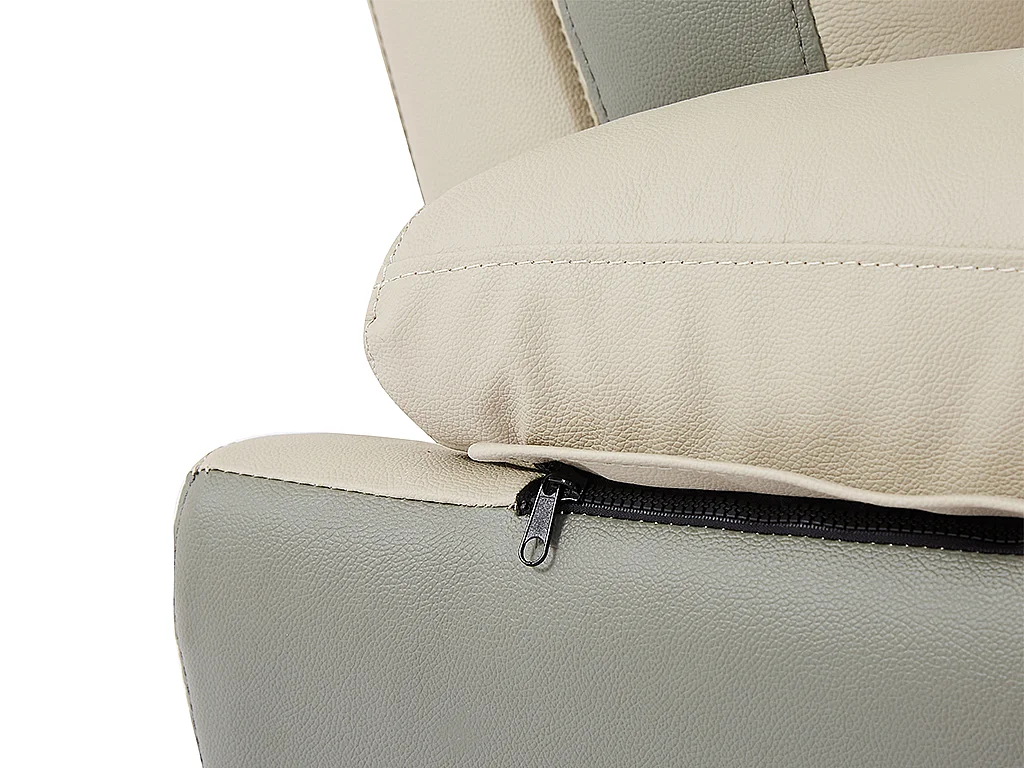 Canapé 3 places en cuir FRANCESCA - Taupe