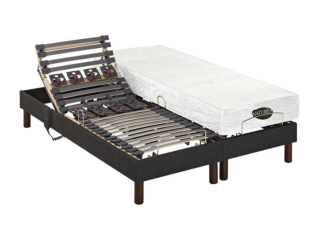 Set da relax doghe e sospensioni in memory foam tessuto antracite THESEE di NATUREA - Motori - 2 x 70 x 190 cm