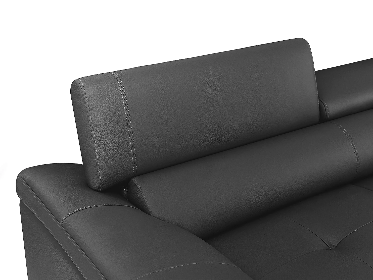 Canapé 3 places en cuir gris anthracite SOLANGE