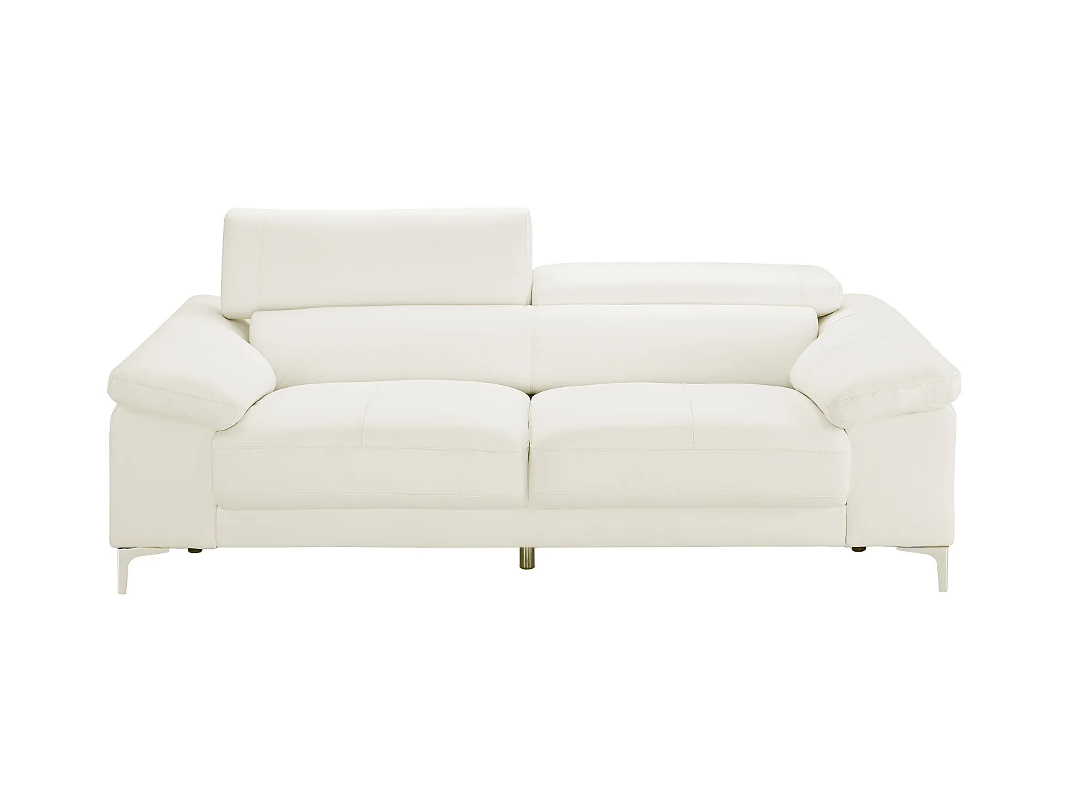 Sofá de 3 lugares em pele Branco - SOLANGE
