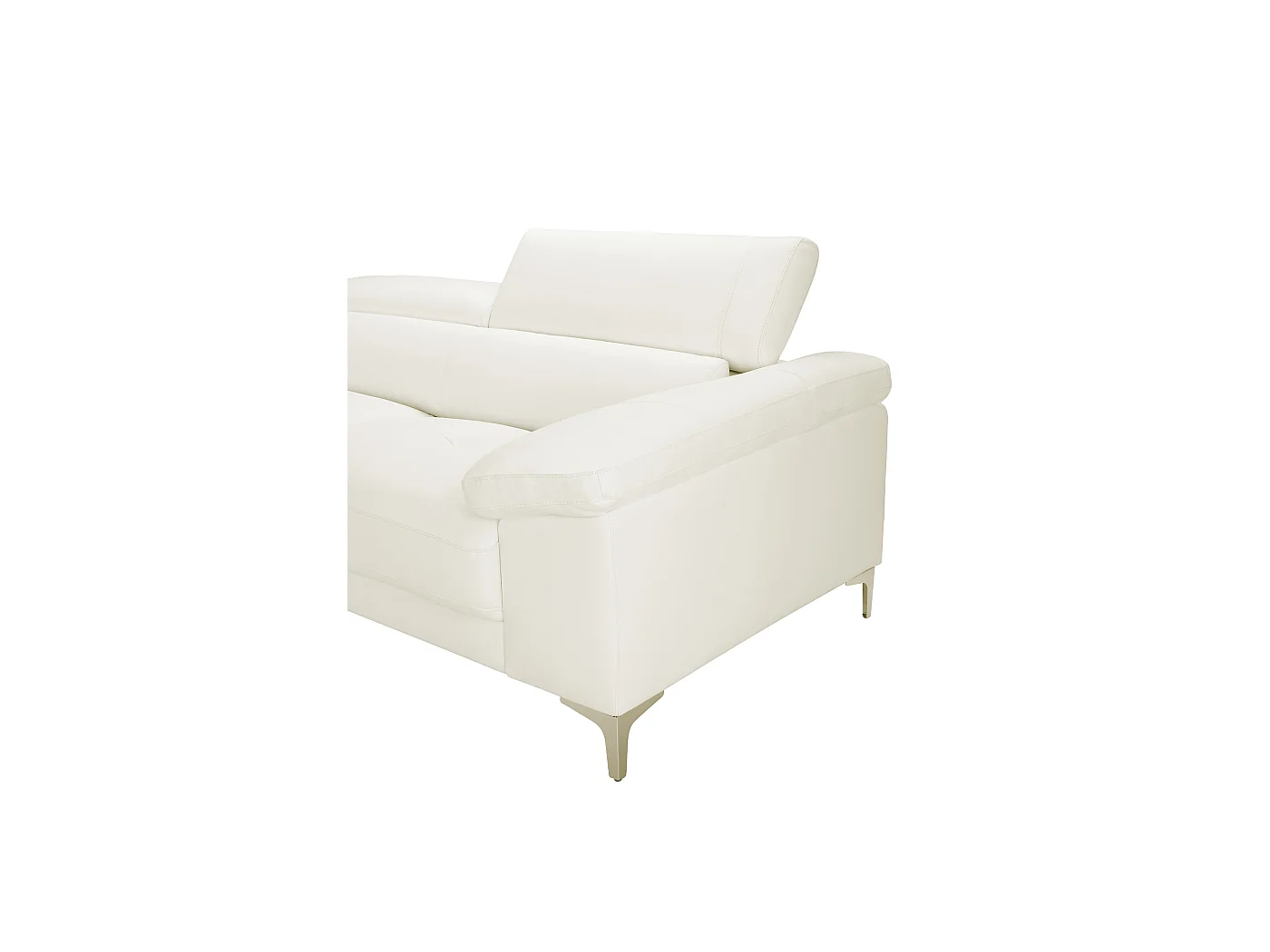 Sofá de 3 lugares em pele Branco - SOLANGE