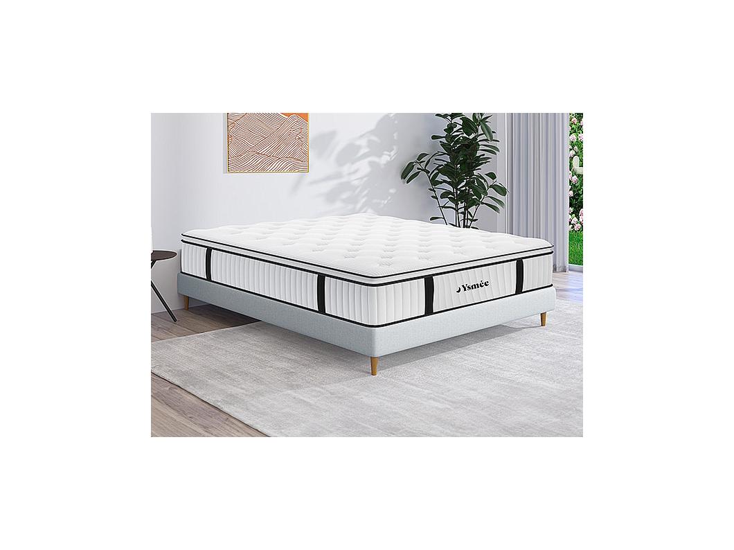 Matelas 200 x 200 cm ressorts ensachés surmatelas intégré ép.28cm - AMERICAN DREAM de YSMÉE