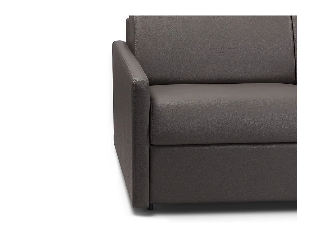 Driezits express-bedbank van kunstleer CALIFE - grijs - slaapafmeting 140 cm