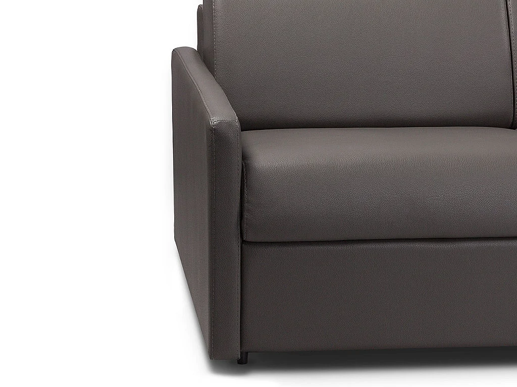 Schlafsofa 3-Sitzer - Liegefläche: 140 cm - Matratzenhöhe: 14 cm - Kunstleder - Grau - CALIFE