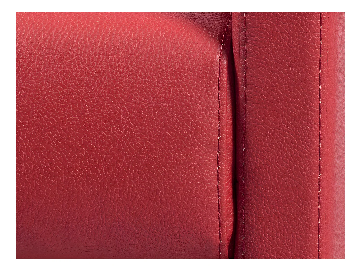 Canapé 3 places convertible express en simili rouge - Couchage 140 cm - Matelas 14 cm CALIFE