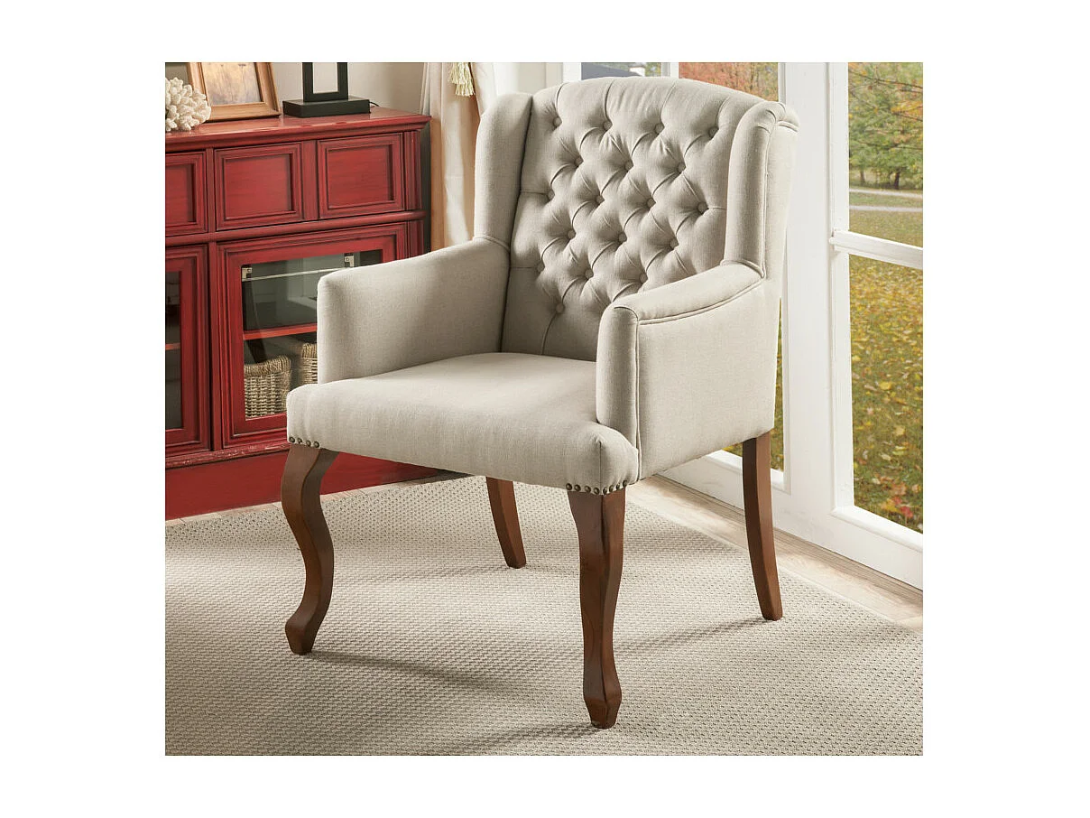 Fauteuil bergère en tissu PARUNA  - Beige
