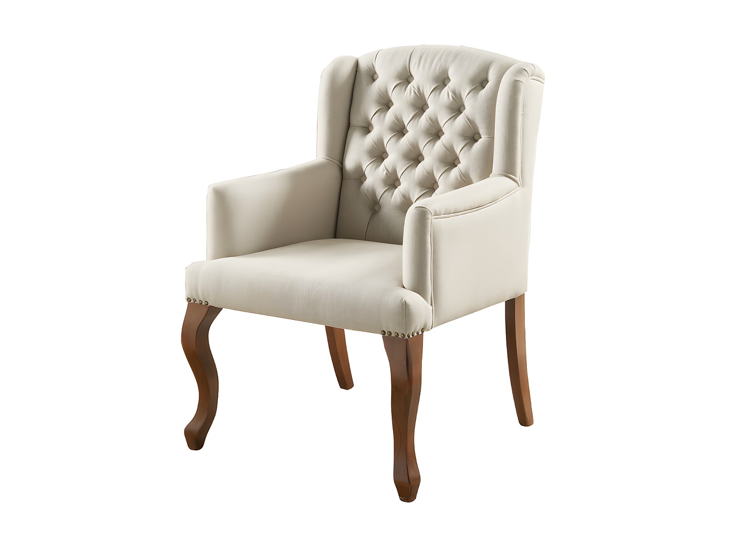 Ohrensessel - Stoff - Beige - PARUNA günstig online kaufen