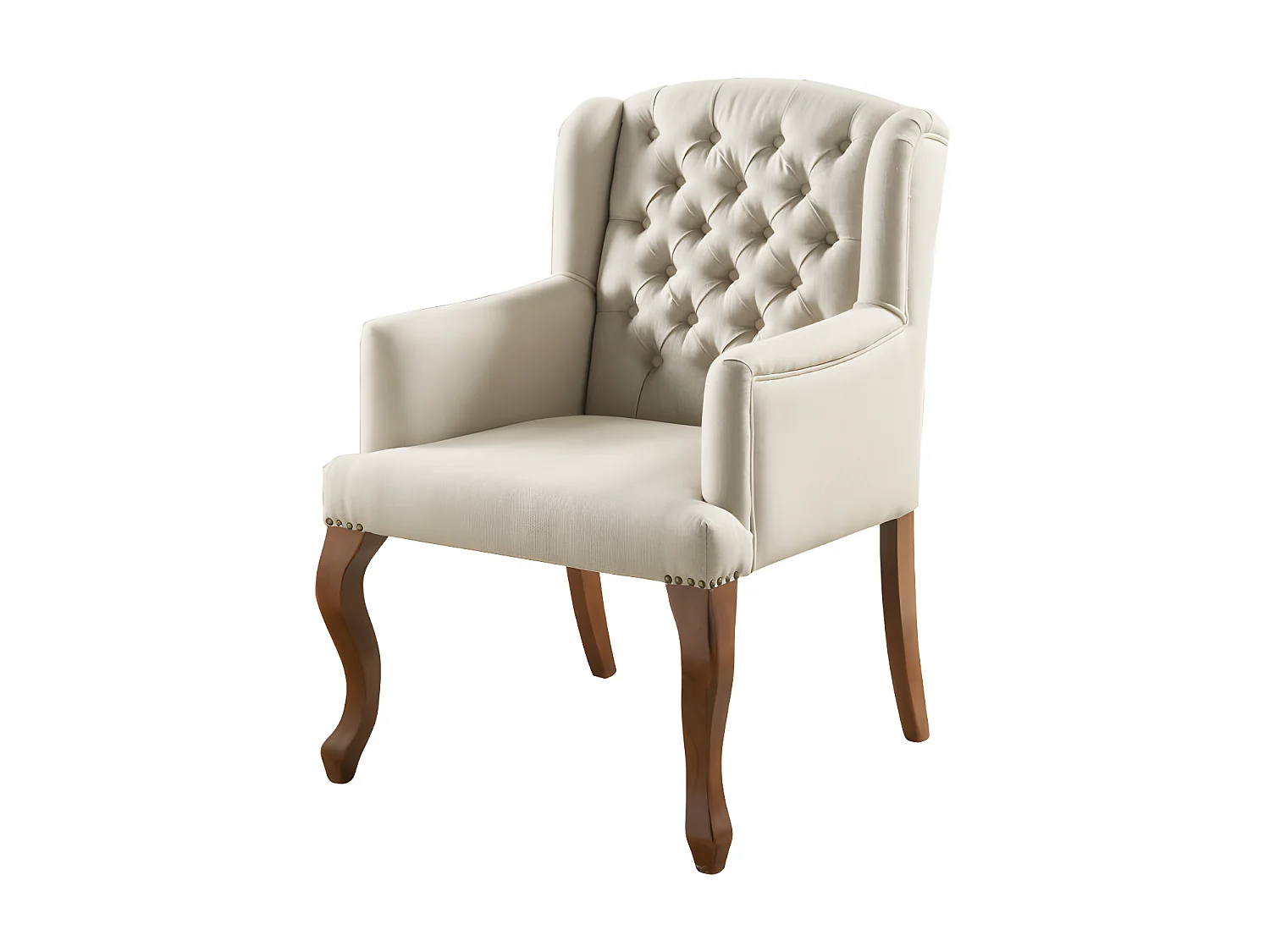 Fotel typu berżera z tkaniny PARUNA - Beżowy