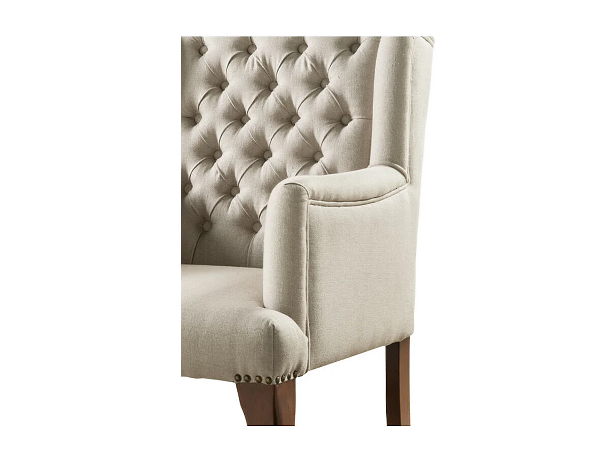 Fotel typu berżera z tkaniny PARUNA - Beżowy