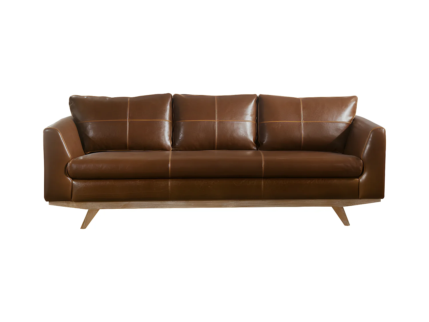 Ledersofa Vintage 3-Sitzer - Braun - ALEGAN