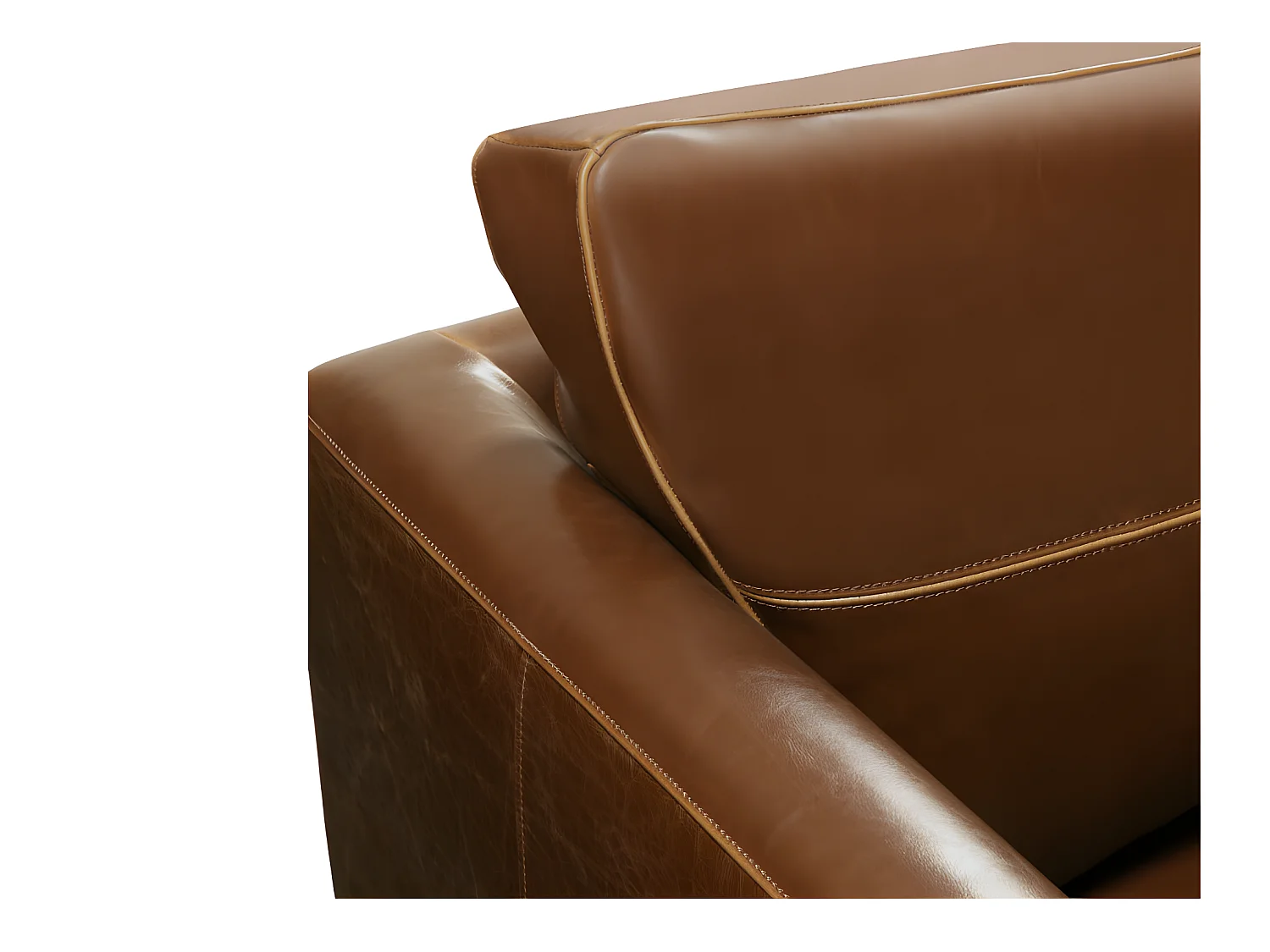 Ledersofa Vintage 3-Sitzer - Braun - ALEGAN