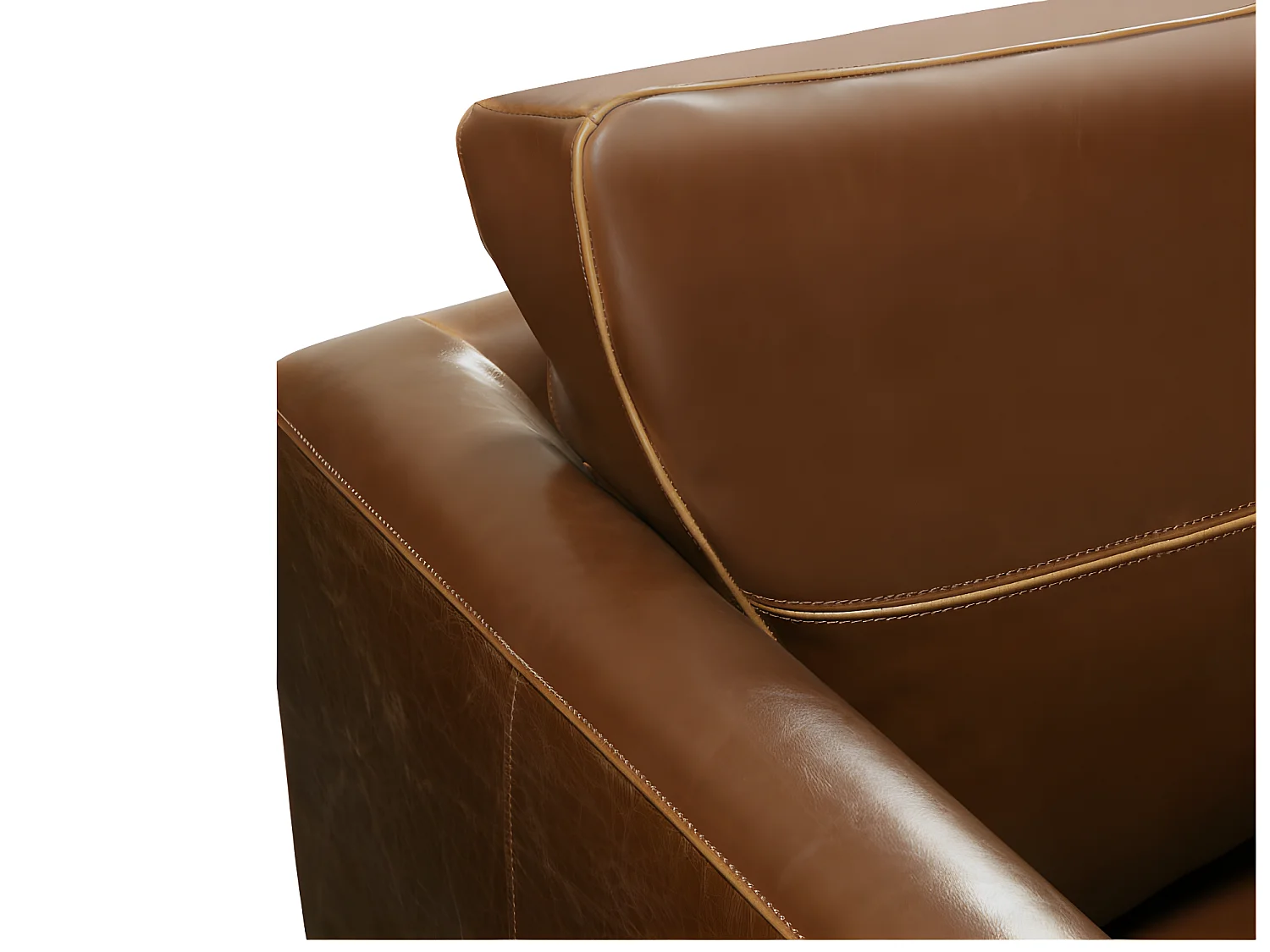 Ledersofa Vintage 3-Sitzer - Braun - ALEGAN