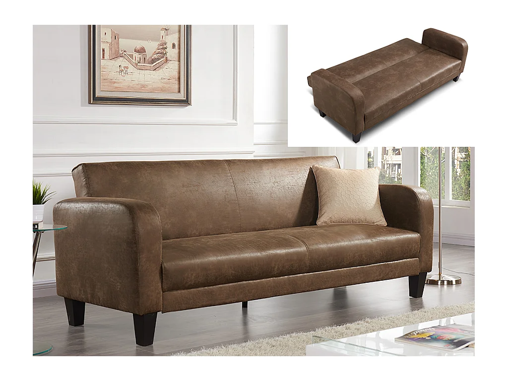 Schlafsofa 3-Sitzer - Vintage Look - INICIO