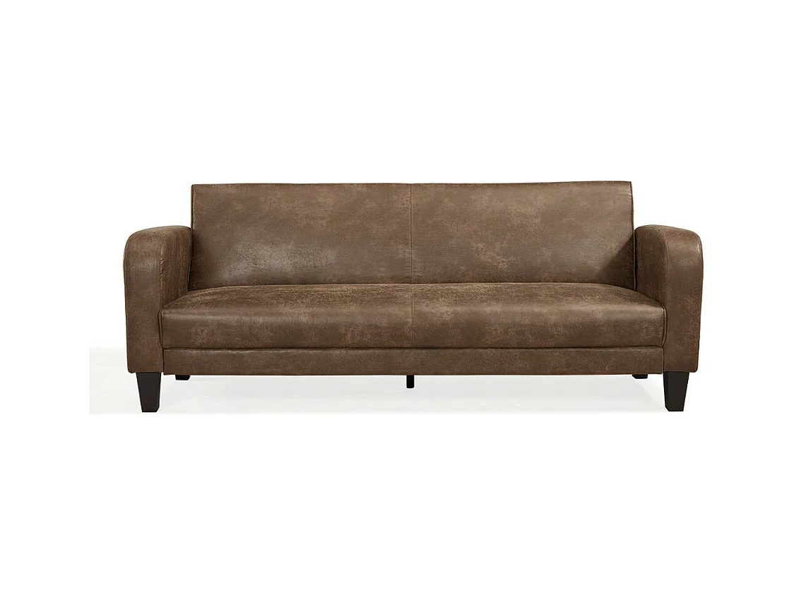 Canapé club 3 places convertible INICIO en microfibre aspect cuir vieilli