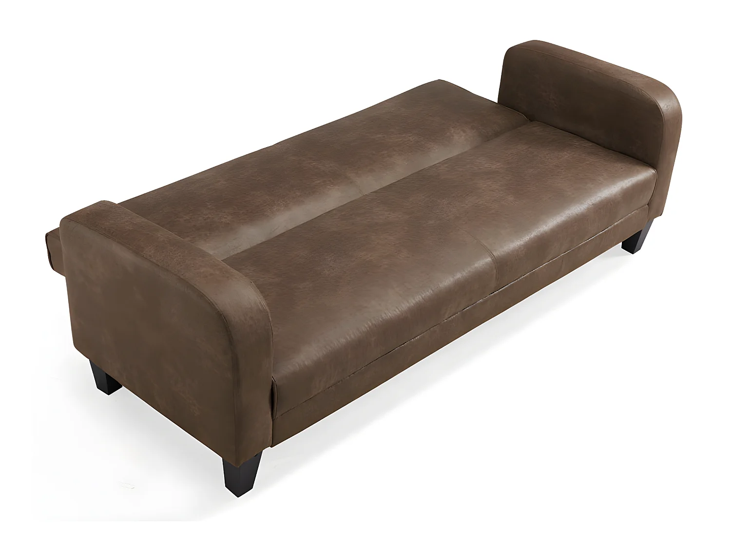 Canapé club 3 places convertible INICIO en microfibre aspect cuir vieilli