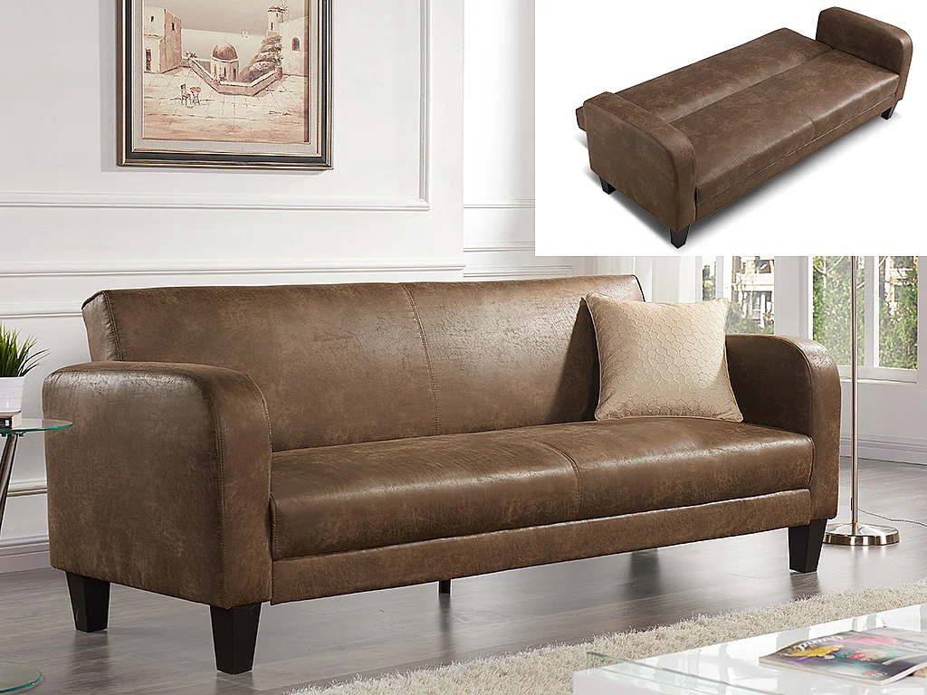 Schlafsofa 3-Sitzer - Vintage Look - INICIO