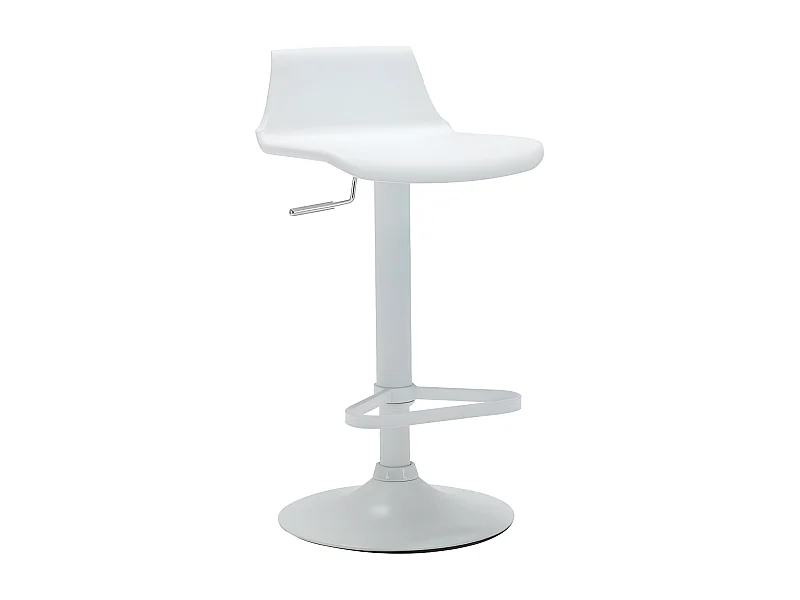 Tabouret de bar - Polypropylène - Hauteur réglable - Coloris blanc - CALAS