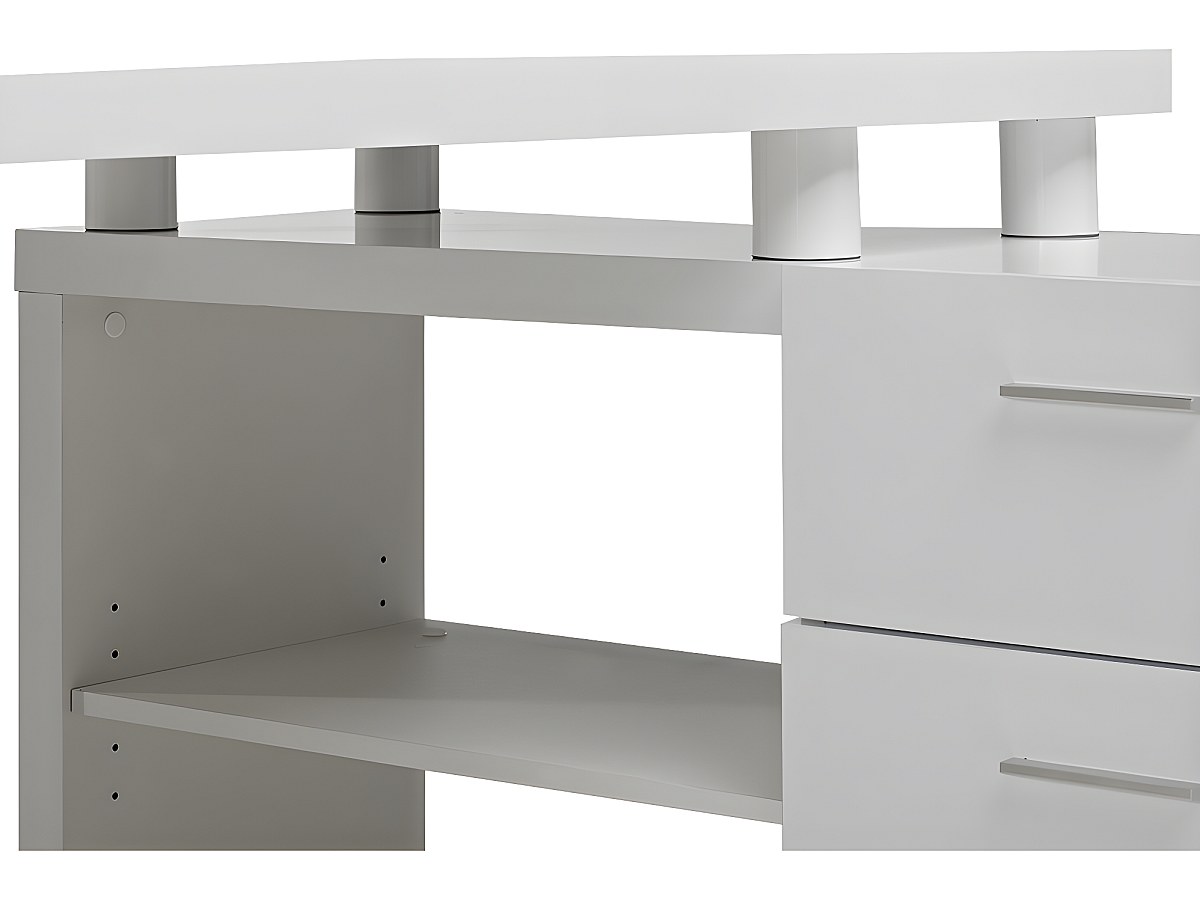 Escritorio rinconero con almacenaje en blanco ALDRIC III