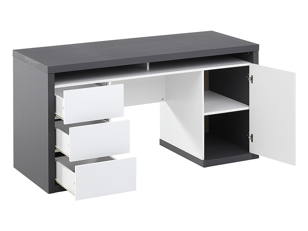 Escritorio espacio de almacenaje en blanco y gris IGOR III