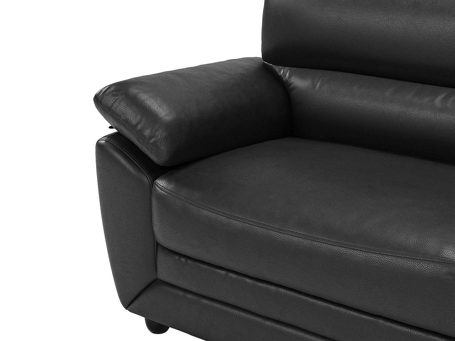 Driezitsbank MANOA van kunstleer - zwart