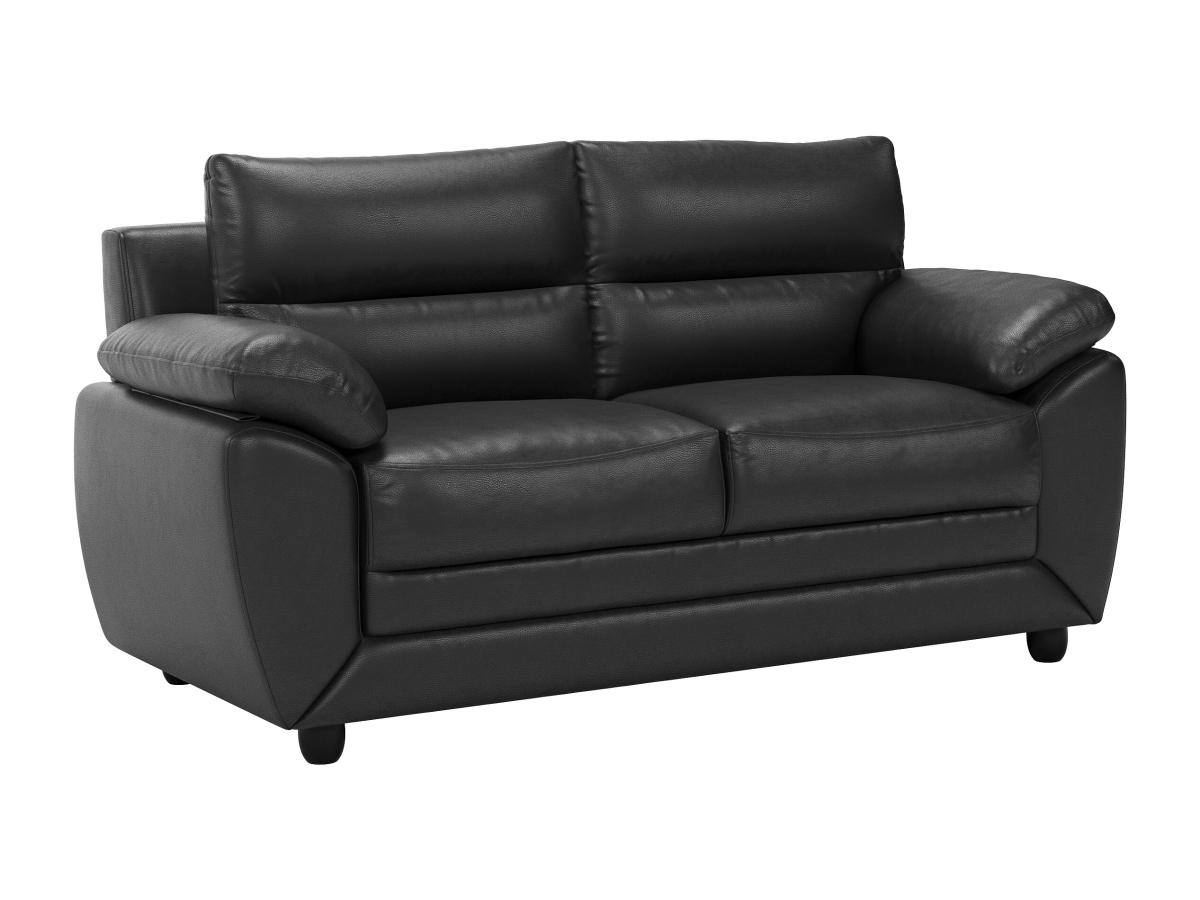 Sofa 2-Sitzer - Kunstleder - Schwarz - MANOA günstig online kaufen