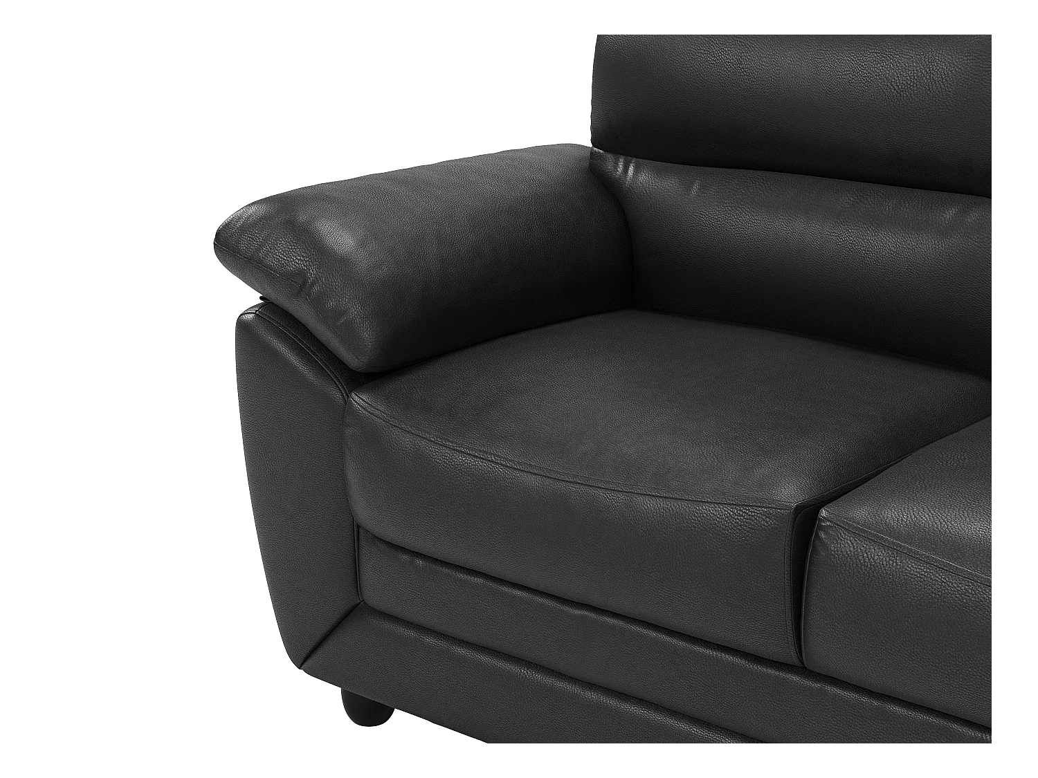 Divano 2 posti in similpelle Nero - MANOA