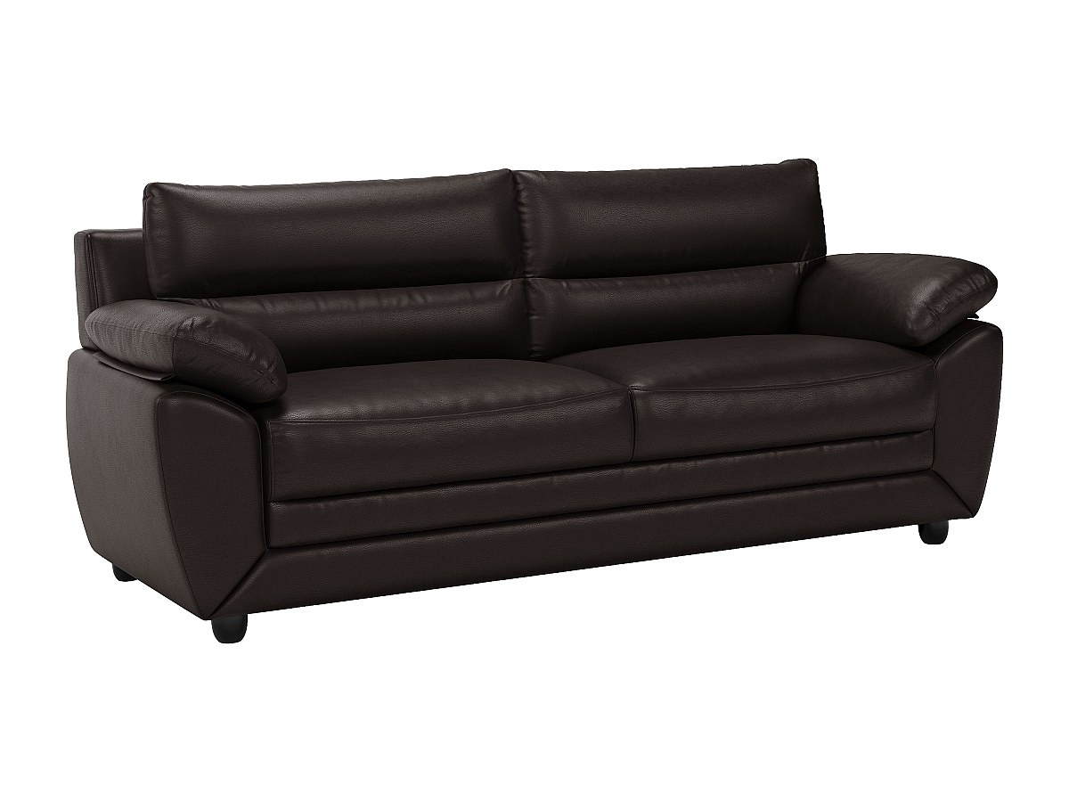 Sofa 3-Sitzer - Kunstleder - Braun - MANOA günstig online kaufen