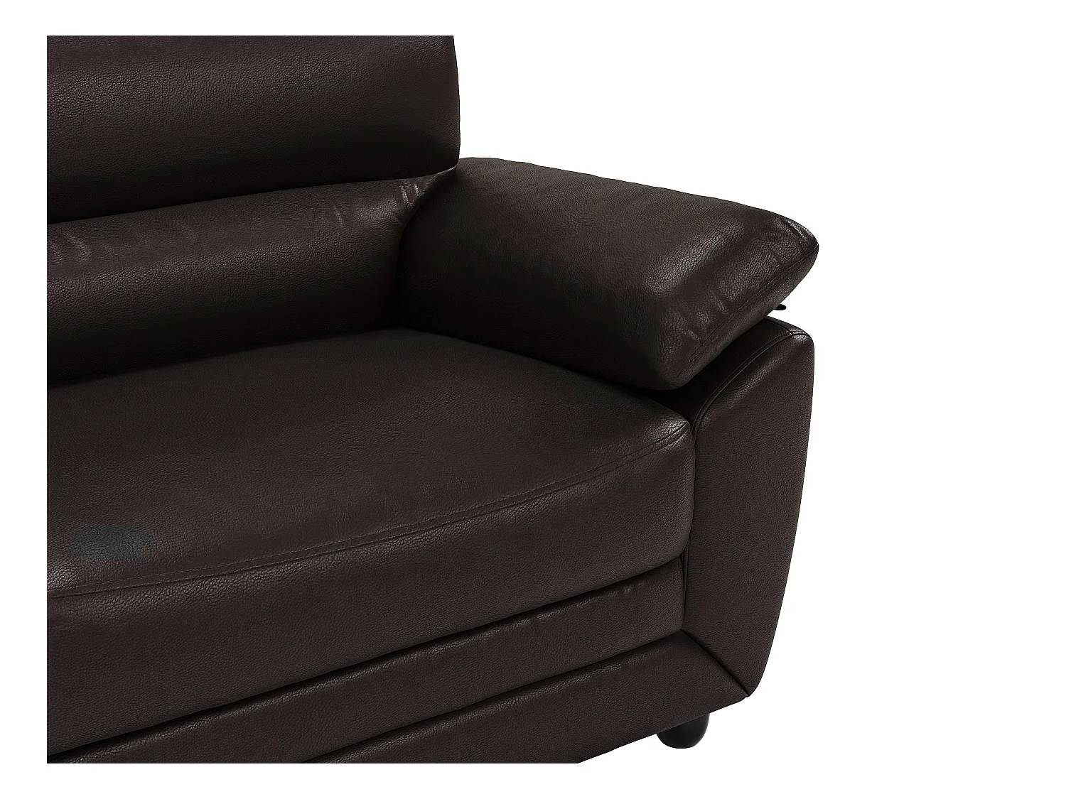Sofa 3-Sitzer - Kunstleder - Braun - MANOA