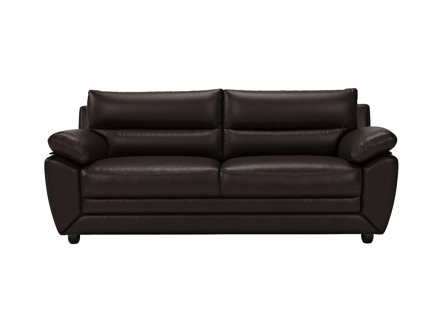 Sofa 3-Sitzer - Kunstleder - Braun - MANOA
