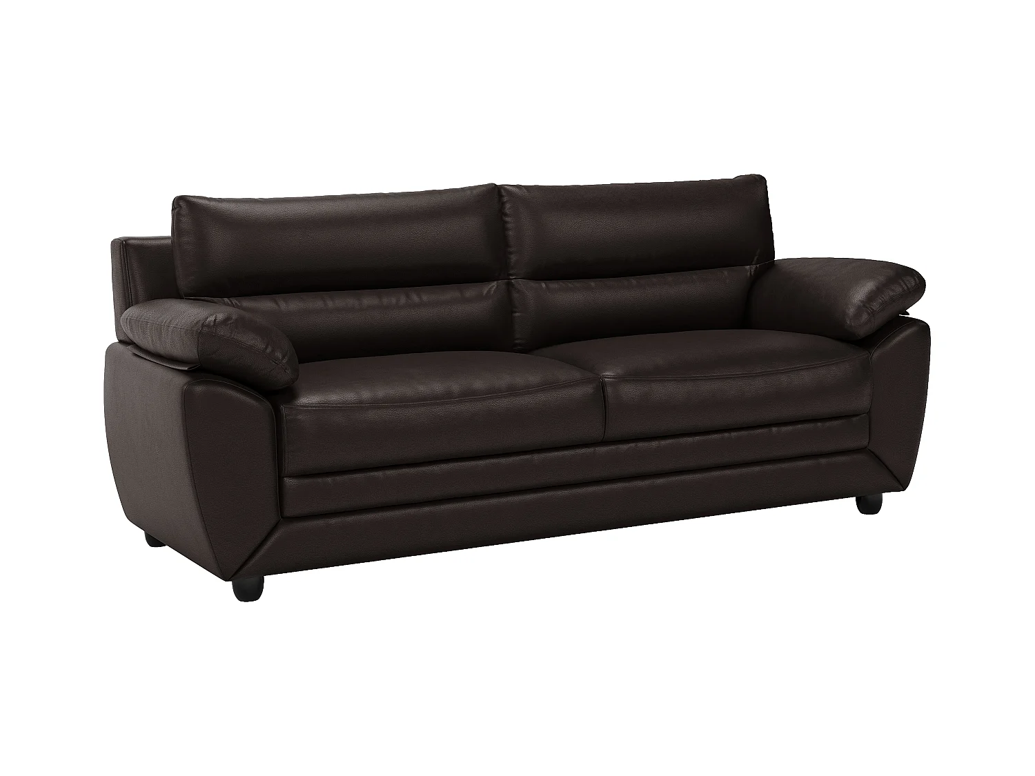 Sofa 3-Sitzer - Kunstleder - Braun - MANOA