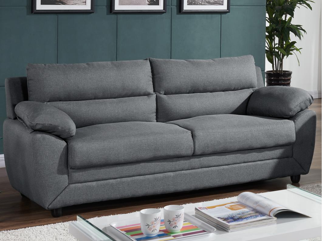 Sofa 3-Sitzer - Stoff - Anthrazit - MANOA