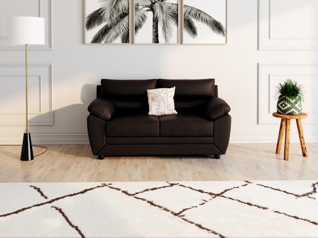 Sofa 2-Sitzer - Kunstleder - Braun - MANOA günstig online kaufen